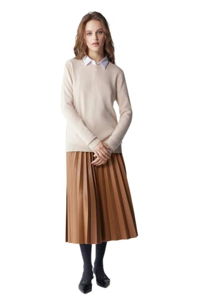 Gobi Mongolian Cashmere Crew Neck Sweater In Neutral