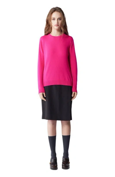 Gobi Mongolian Cashmere Crew Neck Sweater In Pink