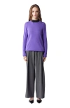 Gobi Mongolian Cashmere Crew Neck Sweater In Purple