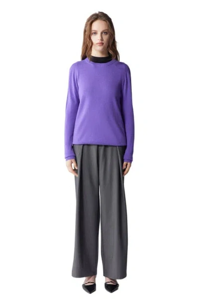 Gobi Mongolian Cashmere Crew Neck Sweater In Purple