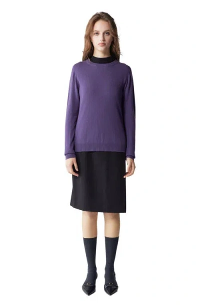 Gobi Mongolian Cashmere Crew Neck Sweater In Purple