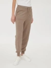 Gobi Mongolian Cashmere Cuffed Cashmere Jogger In Taupe