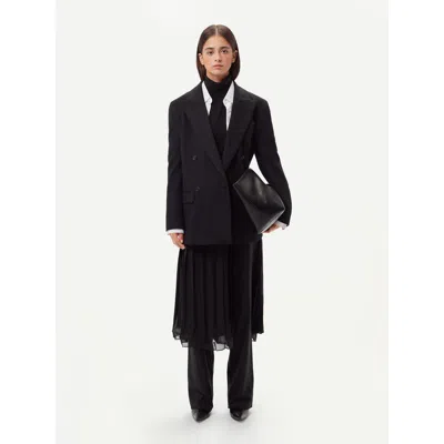 Gobi Mongolian Cashmere Double-breasted Cashmere Blazer In Black