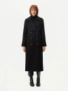 Gobi Mongolian Cashmere Double-breasted Cashmere Coat In Black
