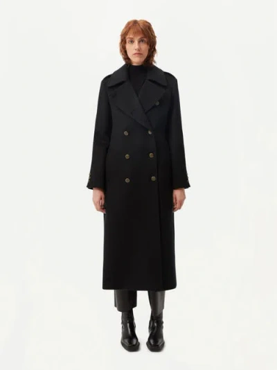 Gobi Mongolian Cashmere Double-breasted Cashmere Coat In Black