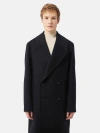 Gobi Mongolian Cashmere Double-breasted Cashmere Coat For Men In Black