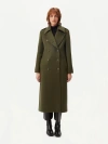 Gobi Mongolian Cashmere Double-breasted Cashmere Coat In Green