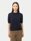 Gobi Mongolian Cashmere Elbow-length Sleeve Cashmere Sweater In Blue