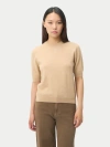 Gobi Mongolian Cashmere Elbow-length Sleeve Cashmere Sweater In Sand