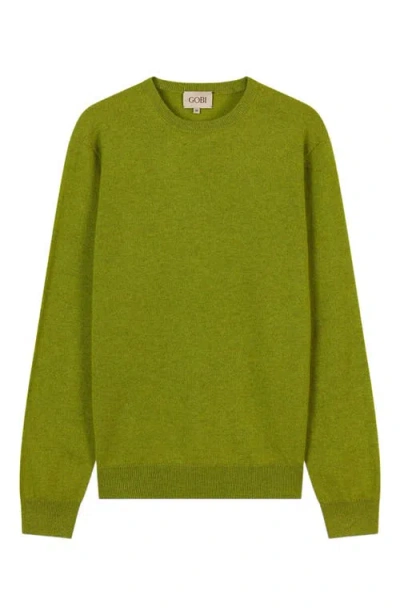 Gobi Mongolian Cashmere Essential Crewneck Cashmere Sweater In Green