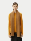 Gobi Mongolian Cashmere Fisherman Knit Scarf In Almond