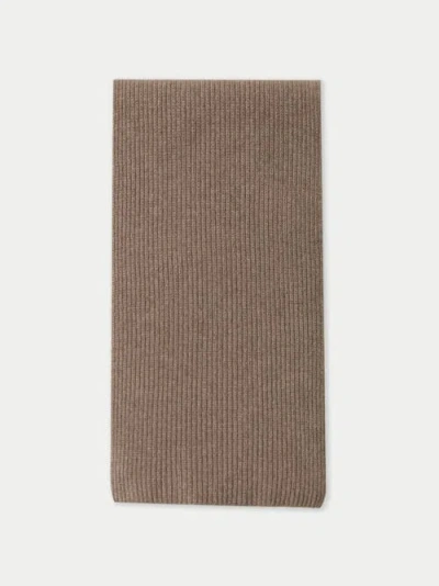 Gobi Mongolian Cashmere Fisherman Knit Scarf In Brown