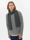 Gobi Mongolian Cashmere Fisherman Knit Scarf In Charcoal