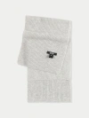 Gobi Mongolian Cashmere Fisherman Knit Scarf In Dawn Blue