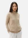 Gobi Mongolian Cashmere Full-zip Cashmere Cardigan In Warm Grey