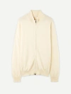 Gobi Mongolian Cashmere Full Zip Stand Collar Cardigan In Neutral