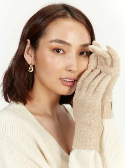 Gobi Mongolian Cashmere Gloves In Beige