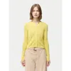 Gobi Mongolian Cashmere Hidden Button-front Cashmere Silk Cardigan In Blazzing Yellow