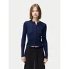 Gobi Mongolian Cashmere Hidden Button-front Cashmere Silk Cardigan In Mood Indigo