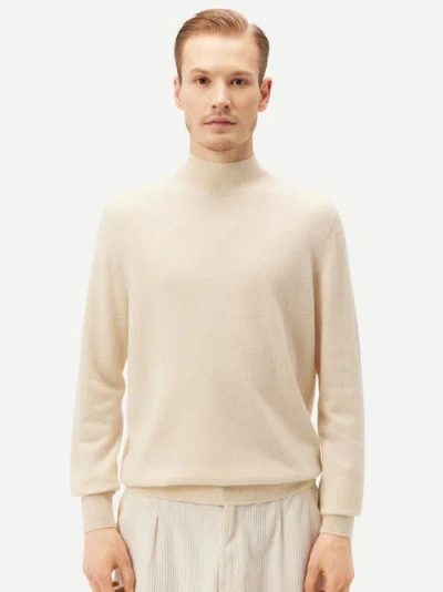 Gobi Mongolian Cashmere High Neck Sweater In Off White