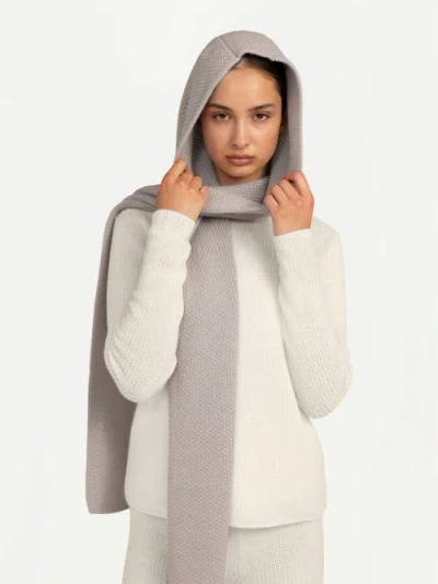 Gobi Mongolian Cashmere Hooded Cashmere Scarf In Gray