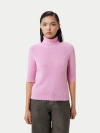 Gobi Mongolian Cashmere Jersey Knitted Cashmere Top In Pink Frosting