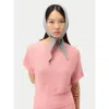 Gobi Mongolian Cashmere Knitted Cashmere Neckerchief In Blue