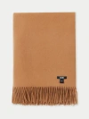 Gobi Mongolian Cashmere Large Blanket With Fringe In Almond