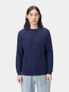 Gobi Mongolian Cashmere Light Silk Cashmere Sweater In Navy Blazer