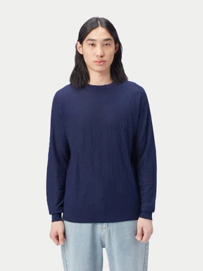 Gobi Mongolian Cashmere Light Silk Cashmere Sweater In Navy Blazer