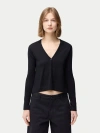 Gobi Mongolian Cashmere Lightweight Cashmere Silk Cardigan In Black