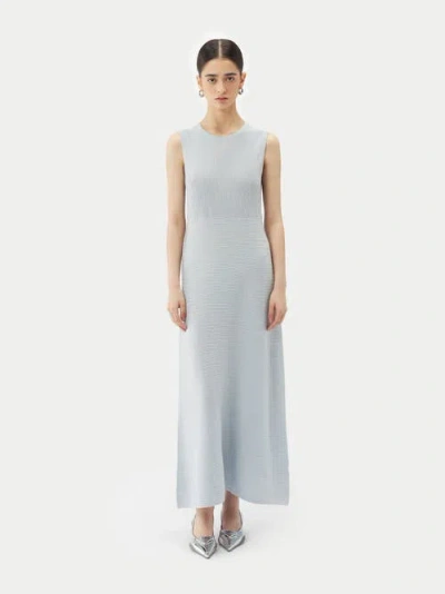 Gobi Mongolian Cashmere Lightweight Cashmere Silk Dress In Ice Flow