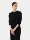 Gobi Mongolian Cashmere Lightweight Silk Cashmere Capelet In Black