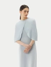 Gobi Mongolian Cashmere Lightweight Silk Cashmere Capelet In Ice Flow