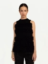 Gobi Mongolian Cashmere Loop-stitch Cashmere Vest In Black