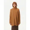 Gobi Mongolian Cashmere Multi-stitch Cashmere Turtleneck In Almond