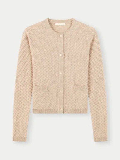 Gobi Mongolian Cashmere Organic Color Buttoned Cashmere Cardigan In Warm Grey