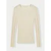 Gobi Mongolian Cashmere Organic Color C-neck Cashmere Sweater In Off White