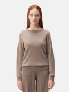 Gobi Mongolian Cashmere Organic Color Cashmere Asymmetrical Sweater In Taupe