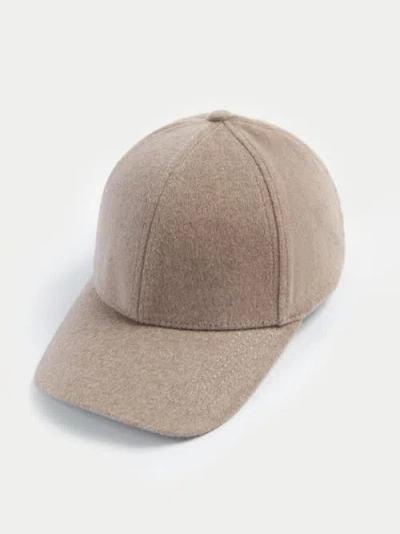 Gobi Mongolian Cashmere Organic Color Cashmere Cap In Taupe