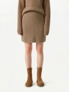 Gobi Mongolian Cashmere Organic Color Cashmere Mini Skirt In Brown