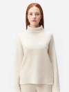Gobi Mongolian Cashmere Organic Color Cashmere Roll-neck Sweater In Off White