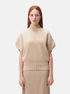 Gobi Mongolian Cashmere Organic Color Cashmere Short-sleeve Turtleneck In Beige