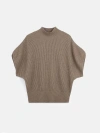 Gobi Mongolian Cashmere Organic Color Cashmere Short-sleeve Turtleneck In Taupe
