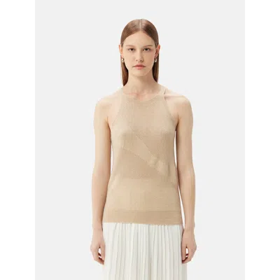 Gobi Mongolian Cashmere Organic Color Cashmere Top In Beige