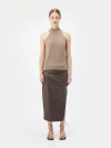 Gobi Mongolian Cashmere Organic Color Cashmere Turtleneck Top In Taupe