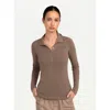 Gobi Mongolian Cashmere Organic Color Lightweight Polo In Taupe