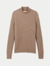 Gobi Mongolian Cashmere Organic Color Textured Knit Cashmere Sweater In Taupe