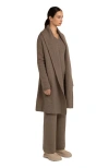 Gobi Mongolian Cashmere Organic Shawl Collar Cardigan Taupe In Brown