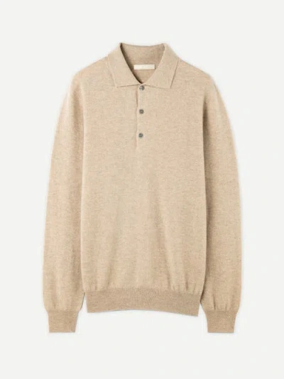 Gobi Mongolian Cashmere Polo Neck Sweater In Warm Grey